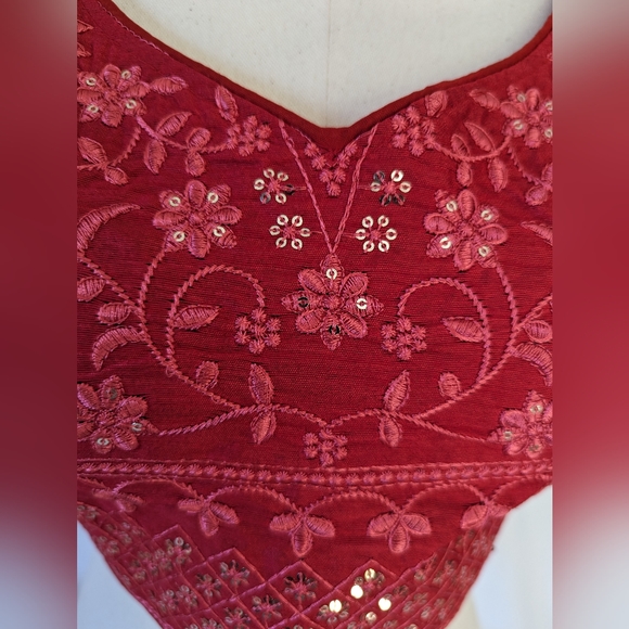 Red stitched Readymade Choli Blouse for lehenga or saree - Picture 9 of 13